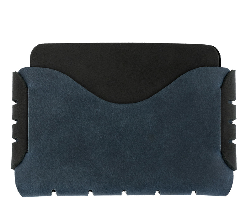 Blue Handmade Leather Minimalist Wallet - US
