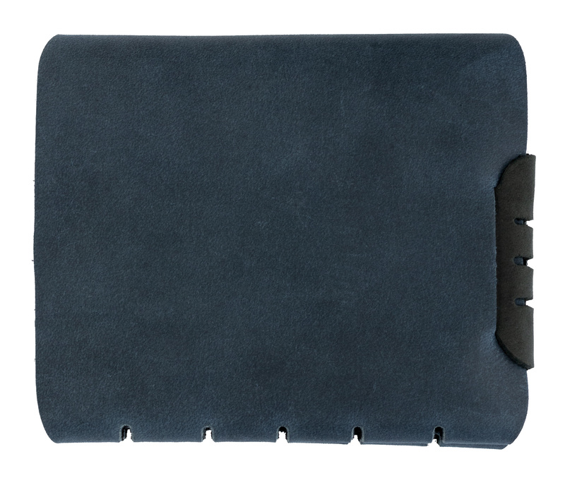 Blue Handmade Leather Bifold Wallet