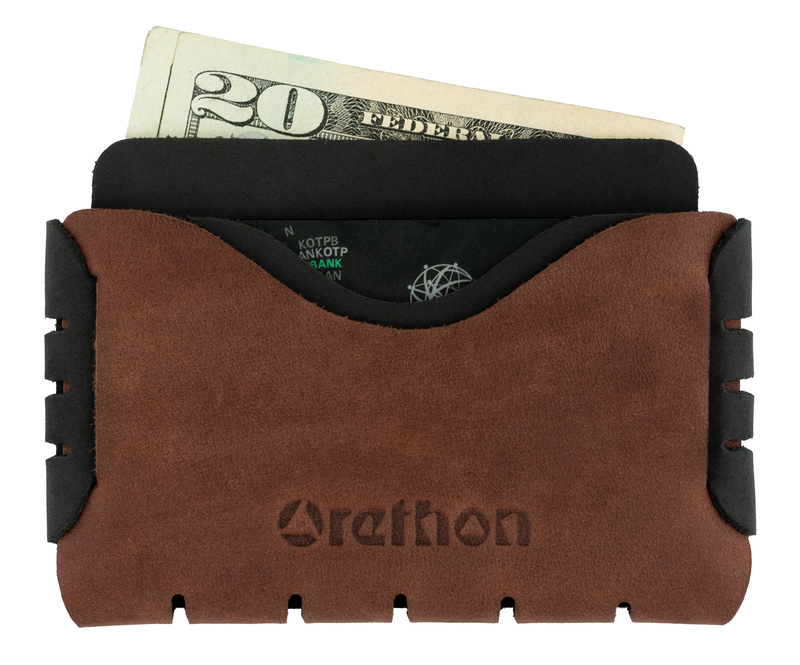 Brown Handmade Leather Minimalist Wallet - US