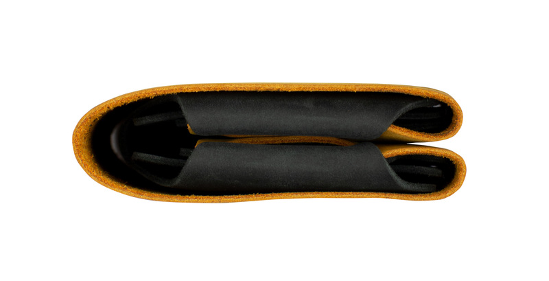 Yellow Handmade Leather Bifold Wallet
