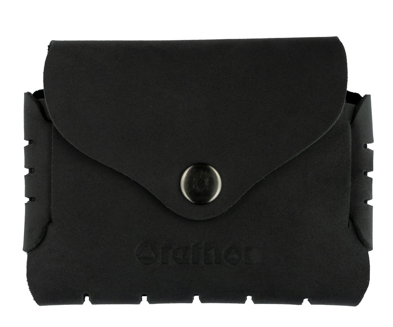 Black Handmade Leather Minimalist Snap Wallet