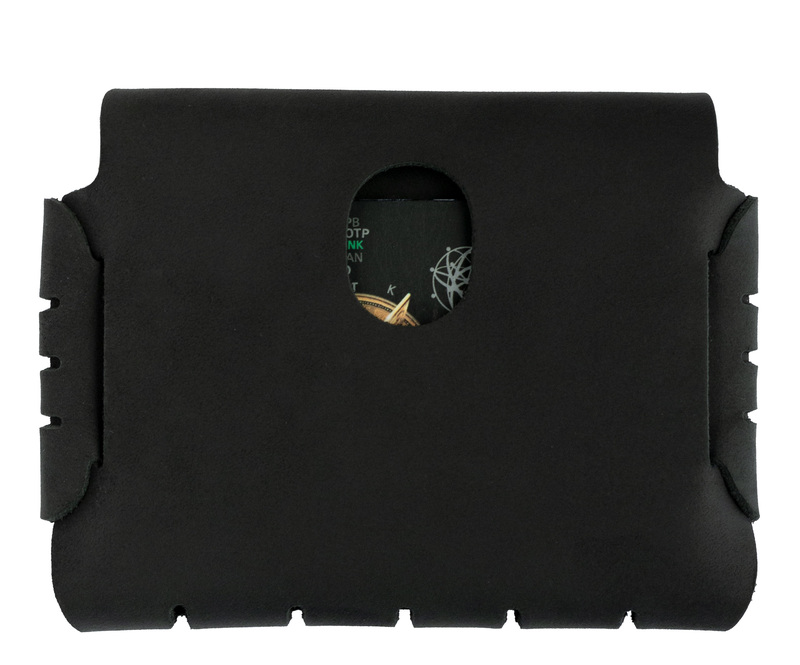 Black Handmade Leather Minimalist Snap Wallet