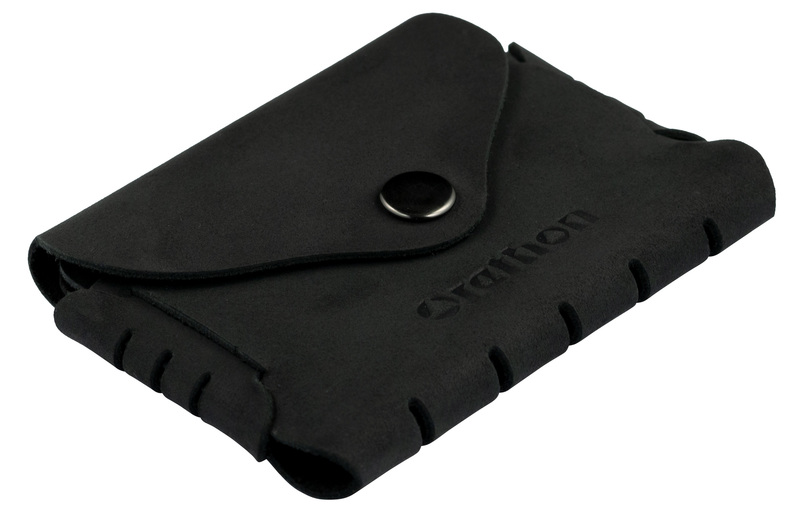 Minimalist Phone Wallet Snap Button Elegant Black