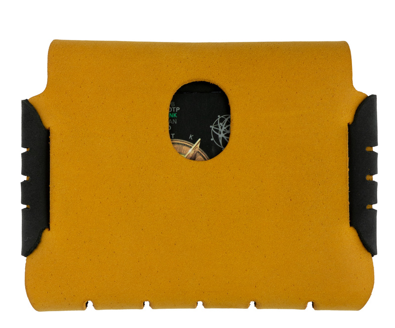 Yellow Handmade Leather Minimalist Snap Wallet