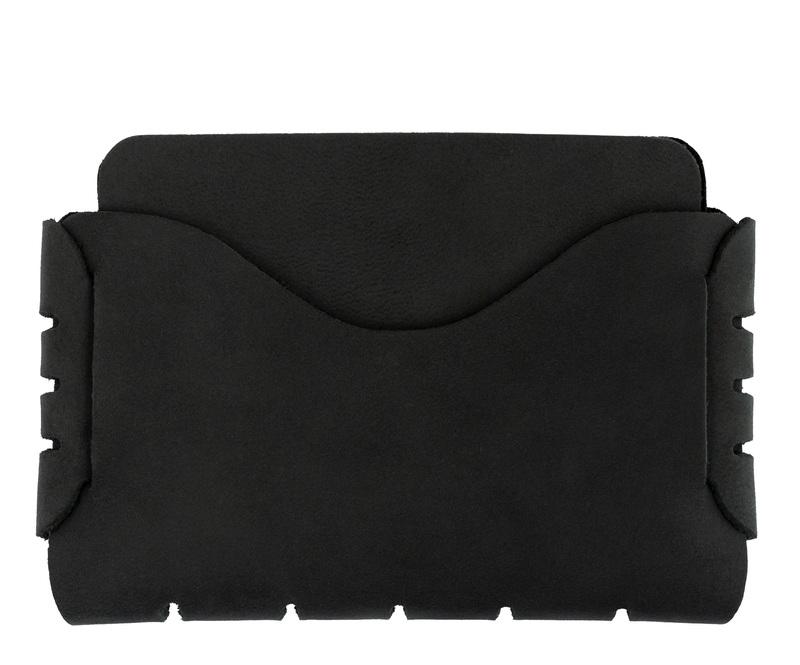 Black Handmade Leather Minimalist Wallet - US