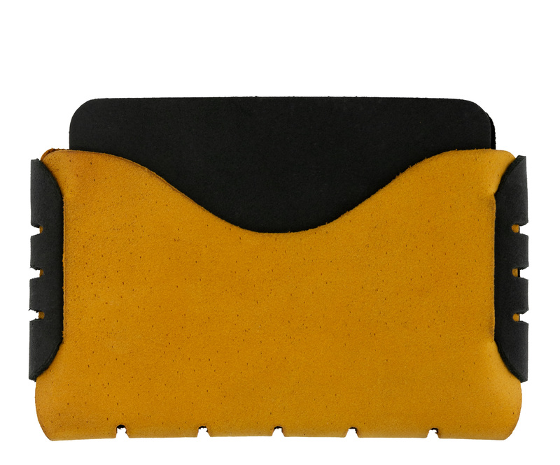 Yellow Handmade Leather Minimalist Wallet - US